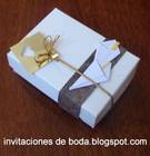 Cajita para recuerdos de boda con alcatraces